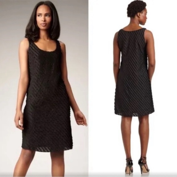 🖤EUC-EILEEN FISHER FULLED SILK SHEATH TANK DRESS SIZE 10🖤